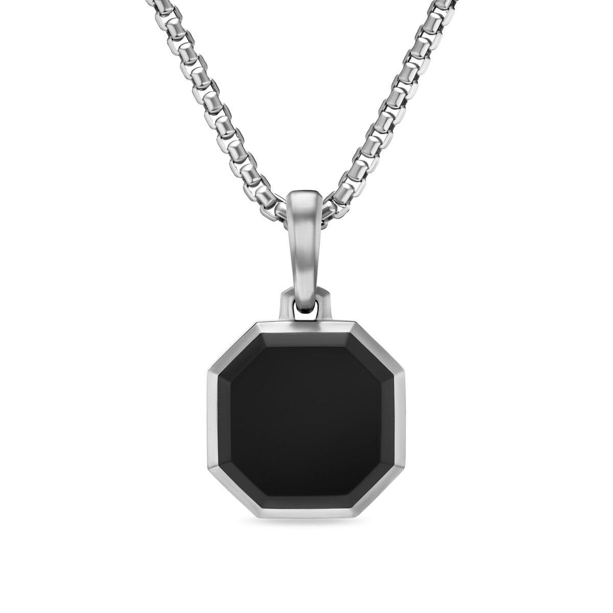 DAVID YURMAN Faceted Stone Amulet in Sterling Silver with Black Onyx, 16mm