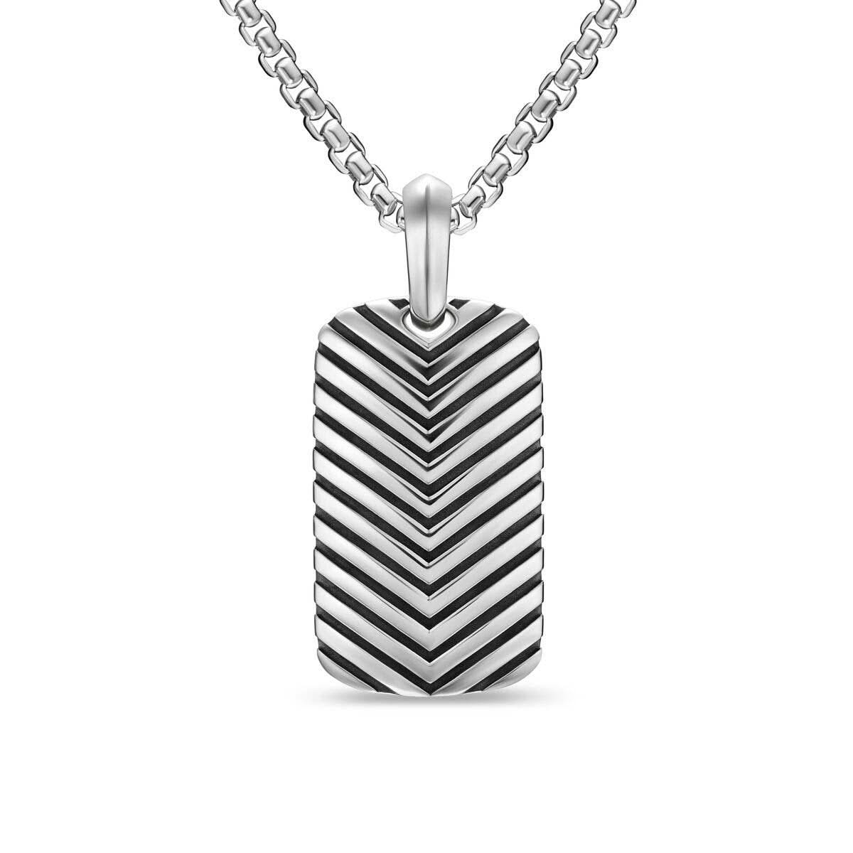 DAVID YURMAN Chevron Tag in Sterling Silver, 27mm