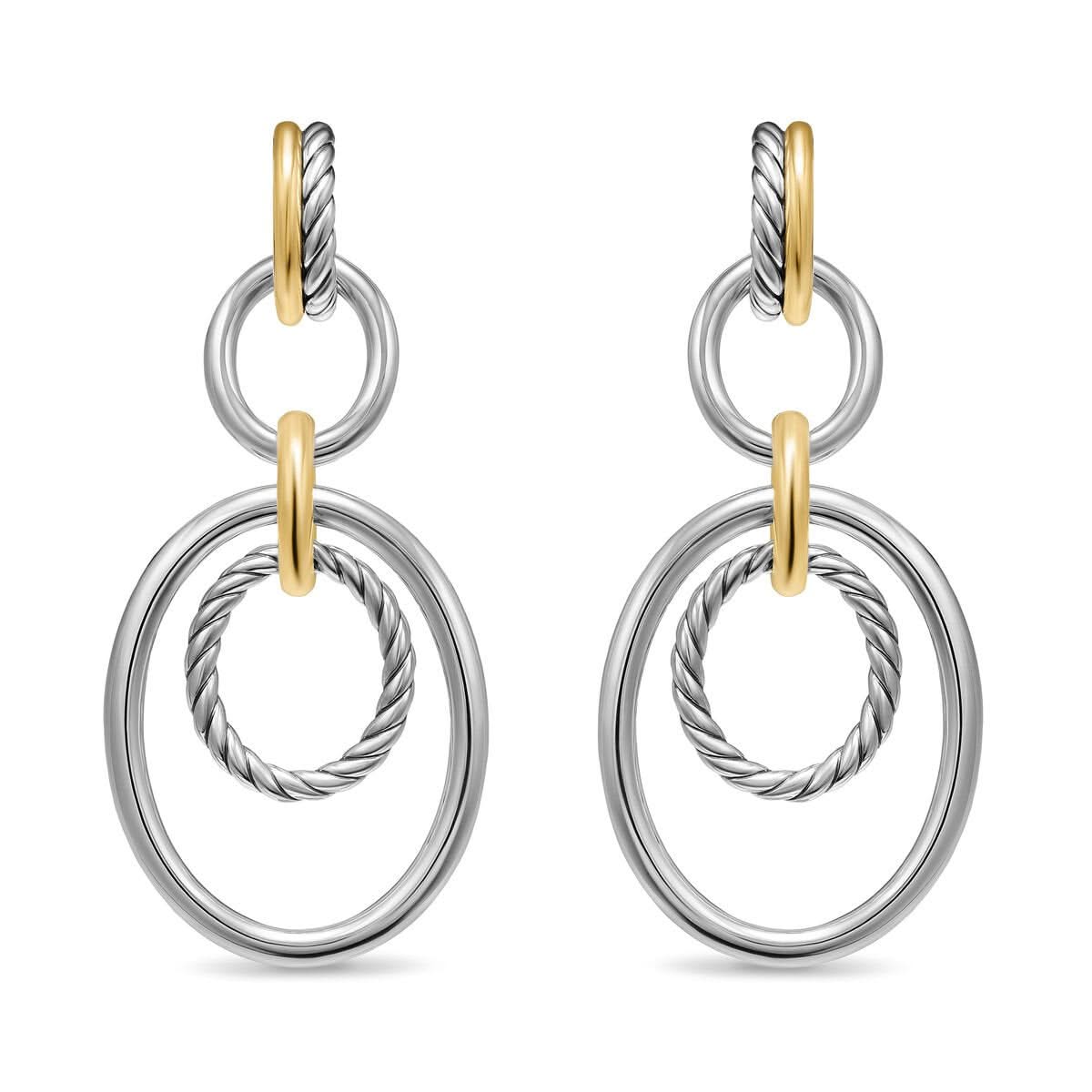DY Mercer® Mobile Drop Earrings in Sterling Silver with 18K Yellow Gold, 65.7mm