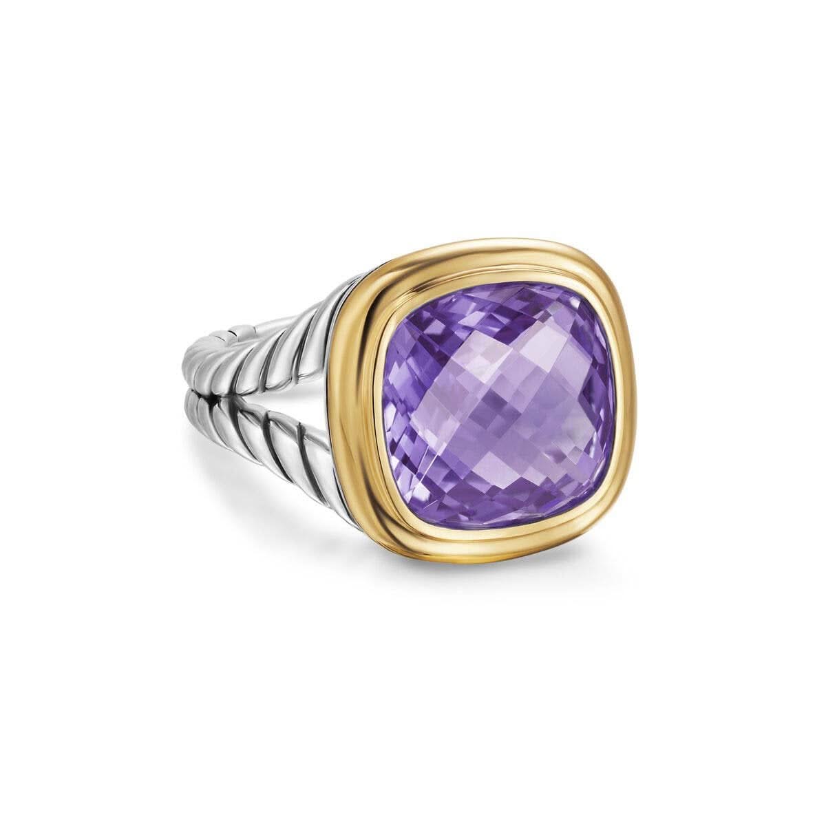 DAVID YURMAN Albion® Ring in Sterling Silver with 18K Yellow Gold and Amethyst, 11mm