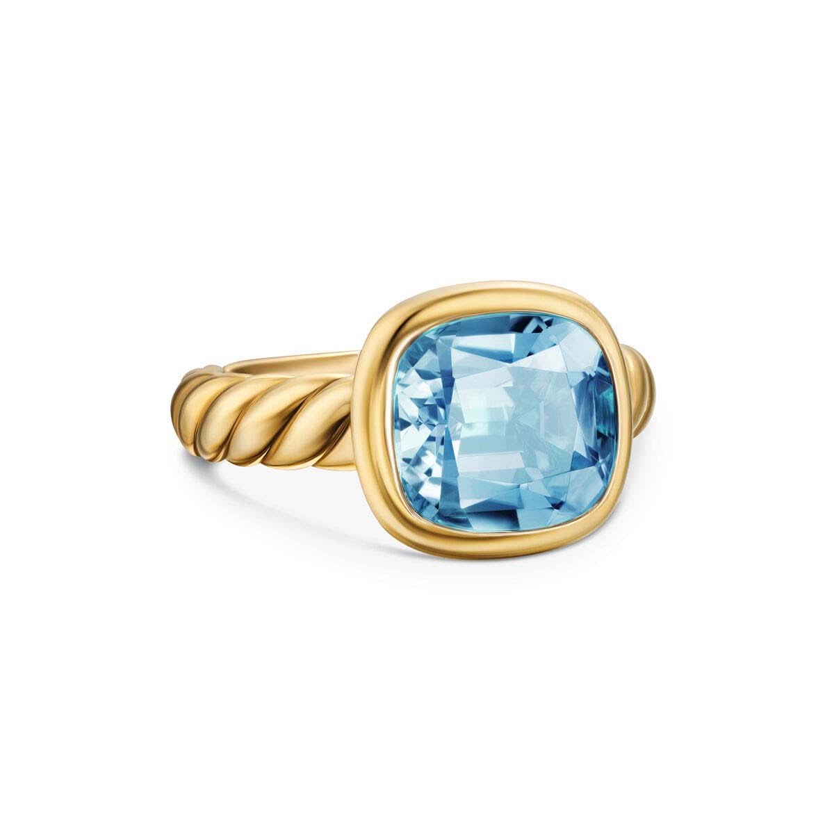 DY Mercer® Stone Ring in 18K Yellow Gold with Sky Blue Topaz, 10mm