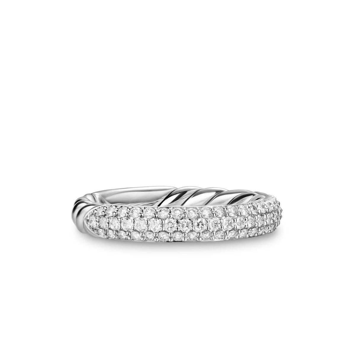 DY Mercer® Pavé Band Ring in Sterling Silver with Diamonds, 3.7mm