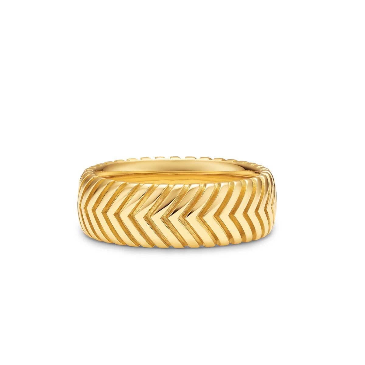 DAVID YURMAN Chevron Band Ring in 18K Yellow Gold, 8mm