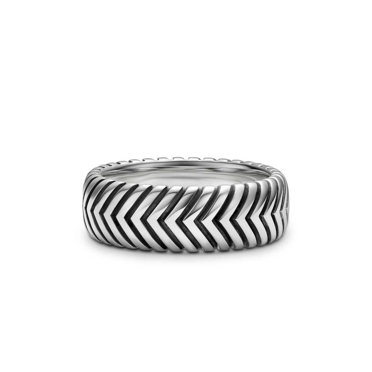 DAVID YURMAN Chevron Band Ring in Sterling Silver, 8mm