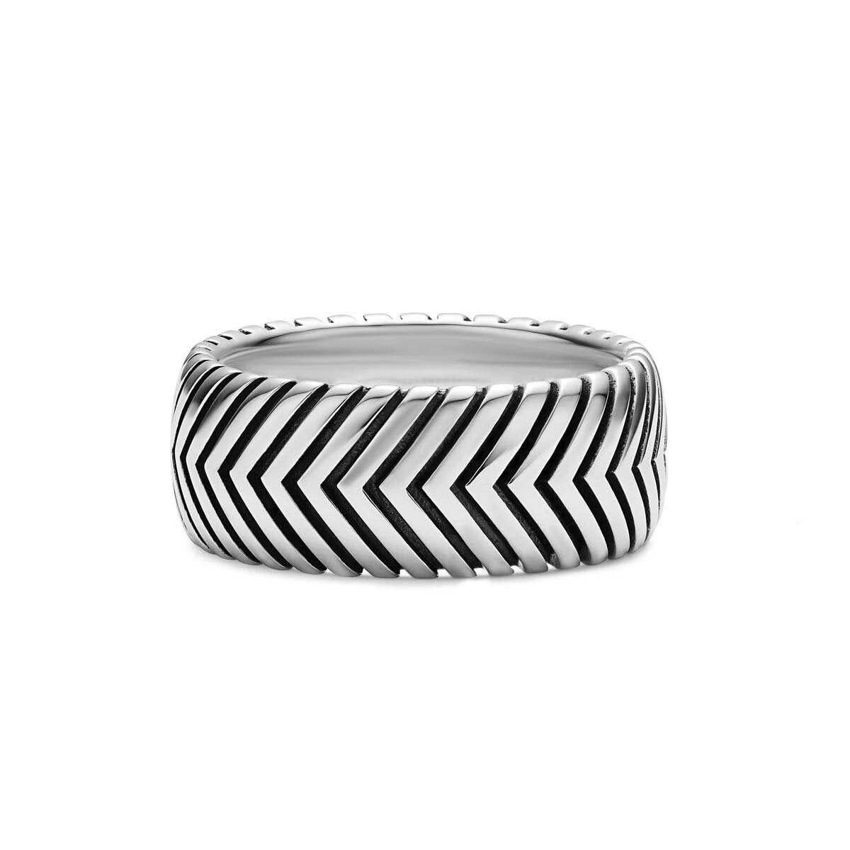 DAVID YURMAN Chevron Band Ring in Sterling Silver, 10mm