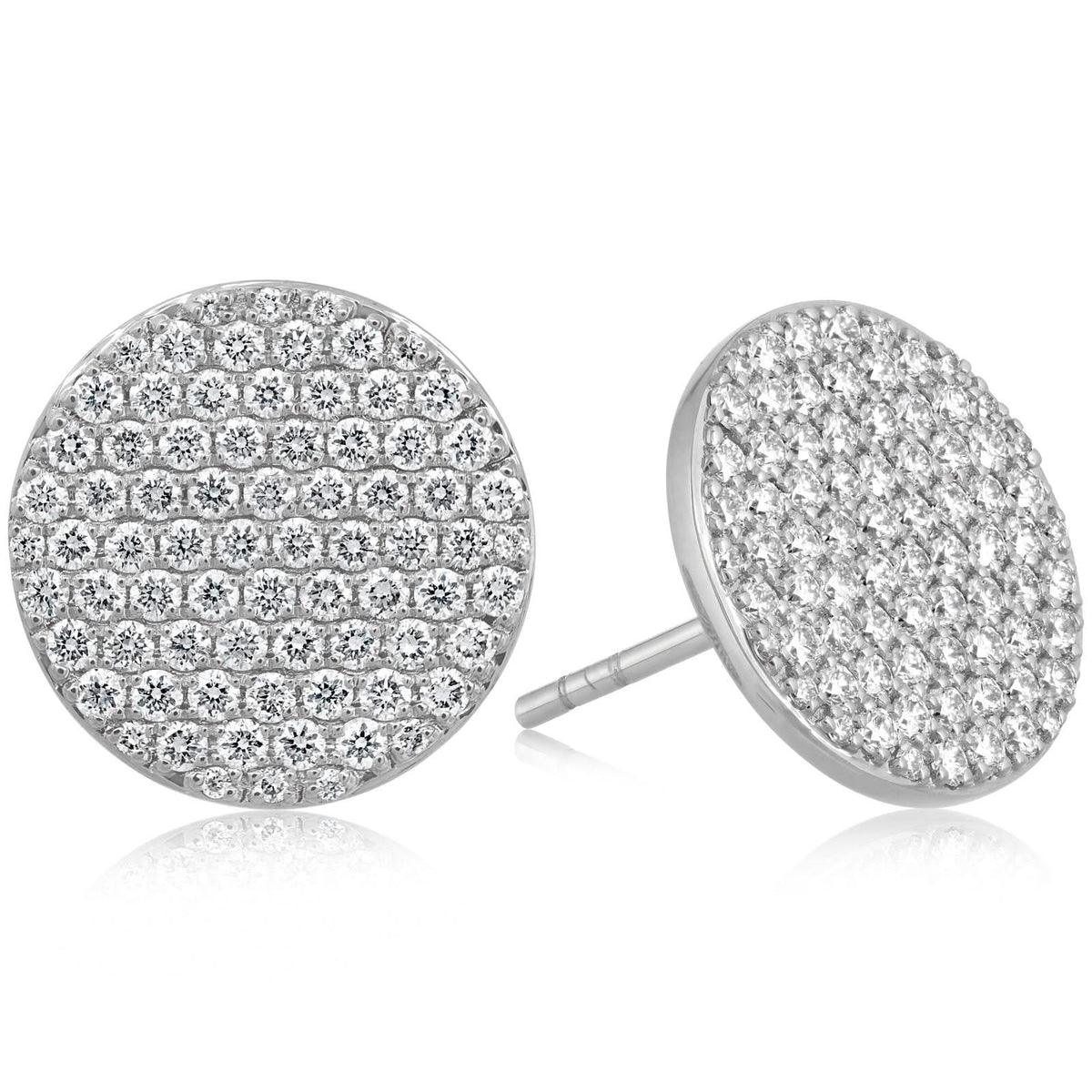 Diamond Pavé Disc Earrings