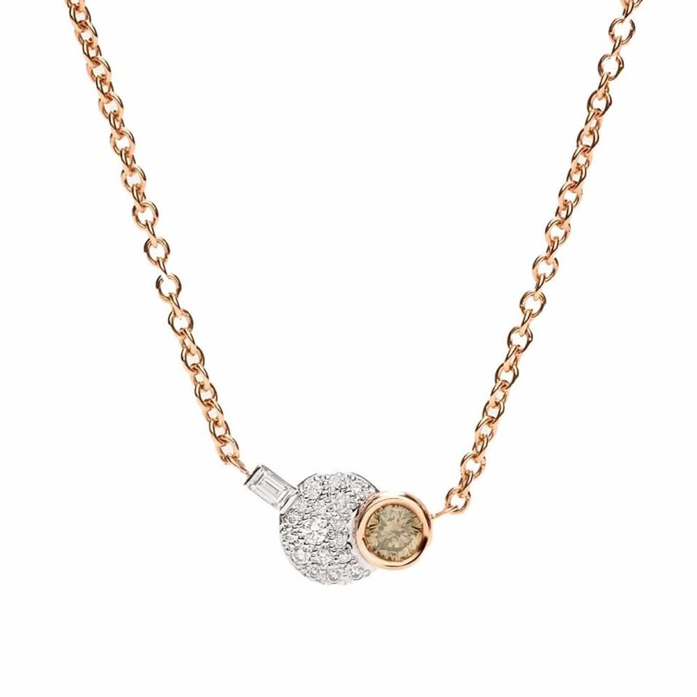 POMELLATO Sabbia Brown & White Diamond Pendant Necklace