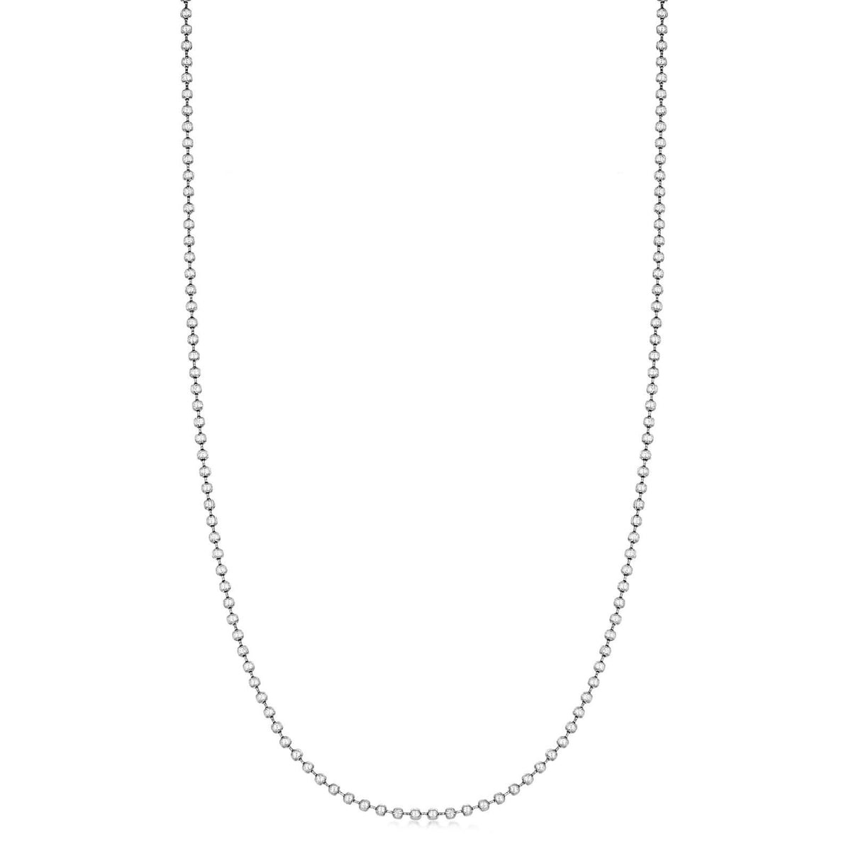 Estate 14K White Gold 29" Ball Chain Necklace