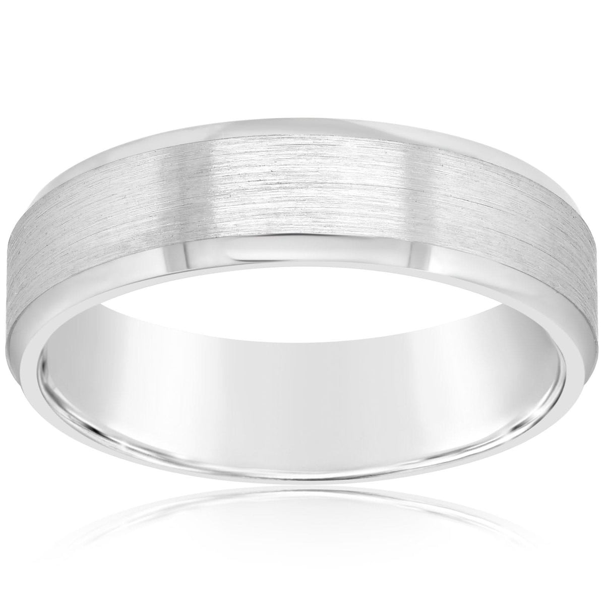 Bevel Edge Satin Wedding Band