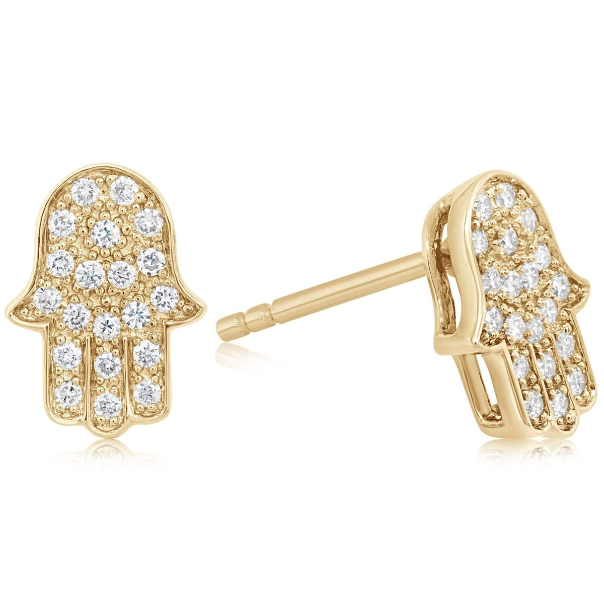 Diamond Hamsa Stud Earrings