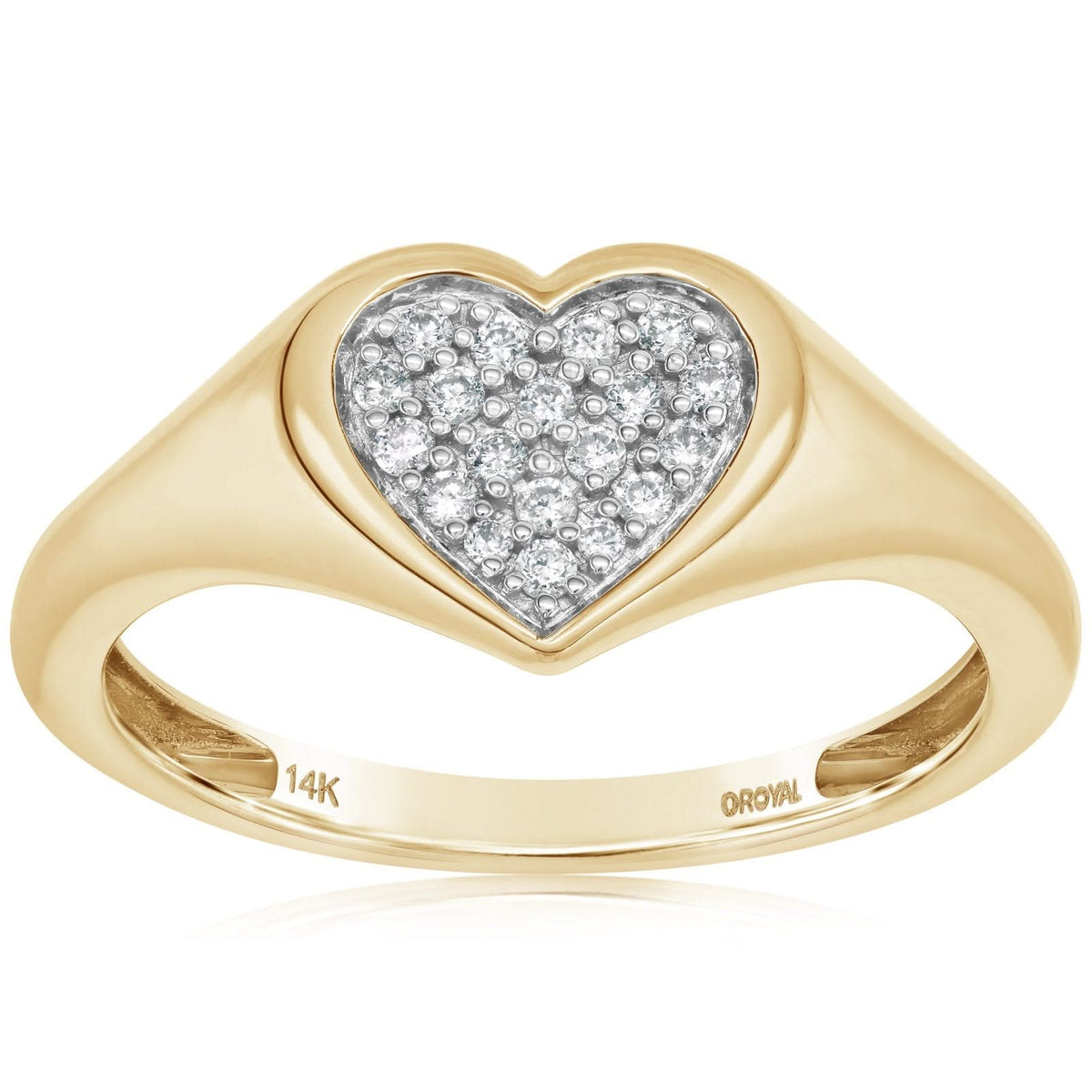 Pave Diamond Heart Ring