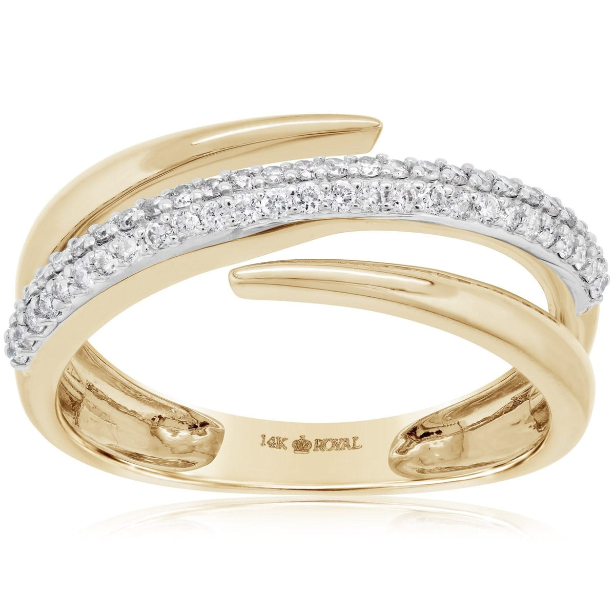 Two Row Diamond Bypass Ring