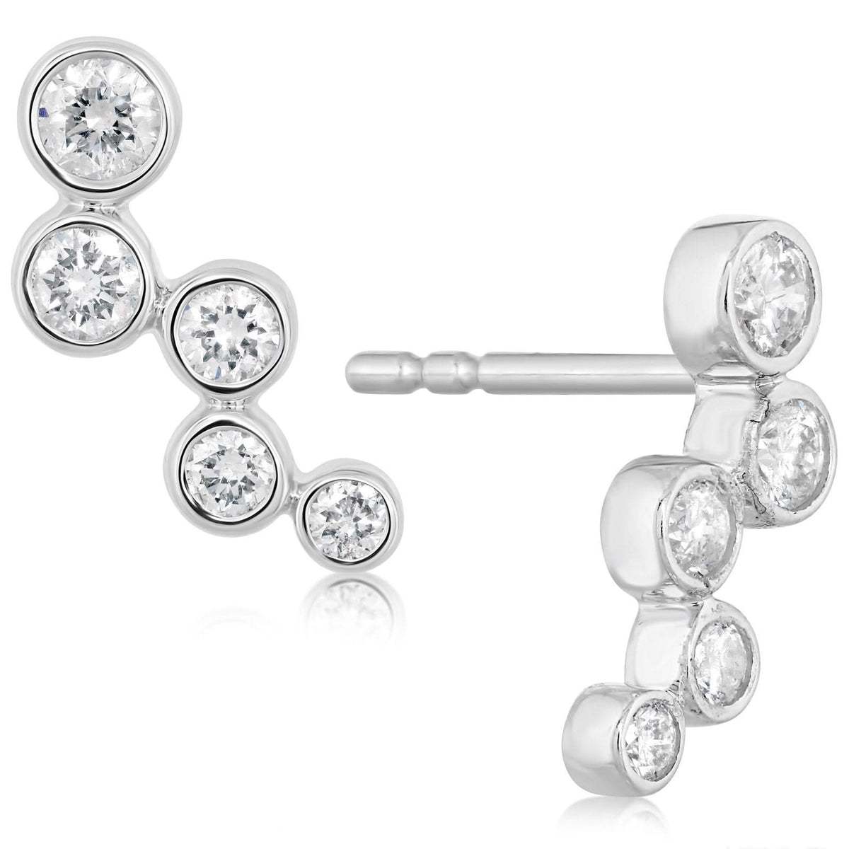 Diamond Climber Stud Earrings