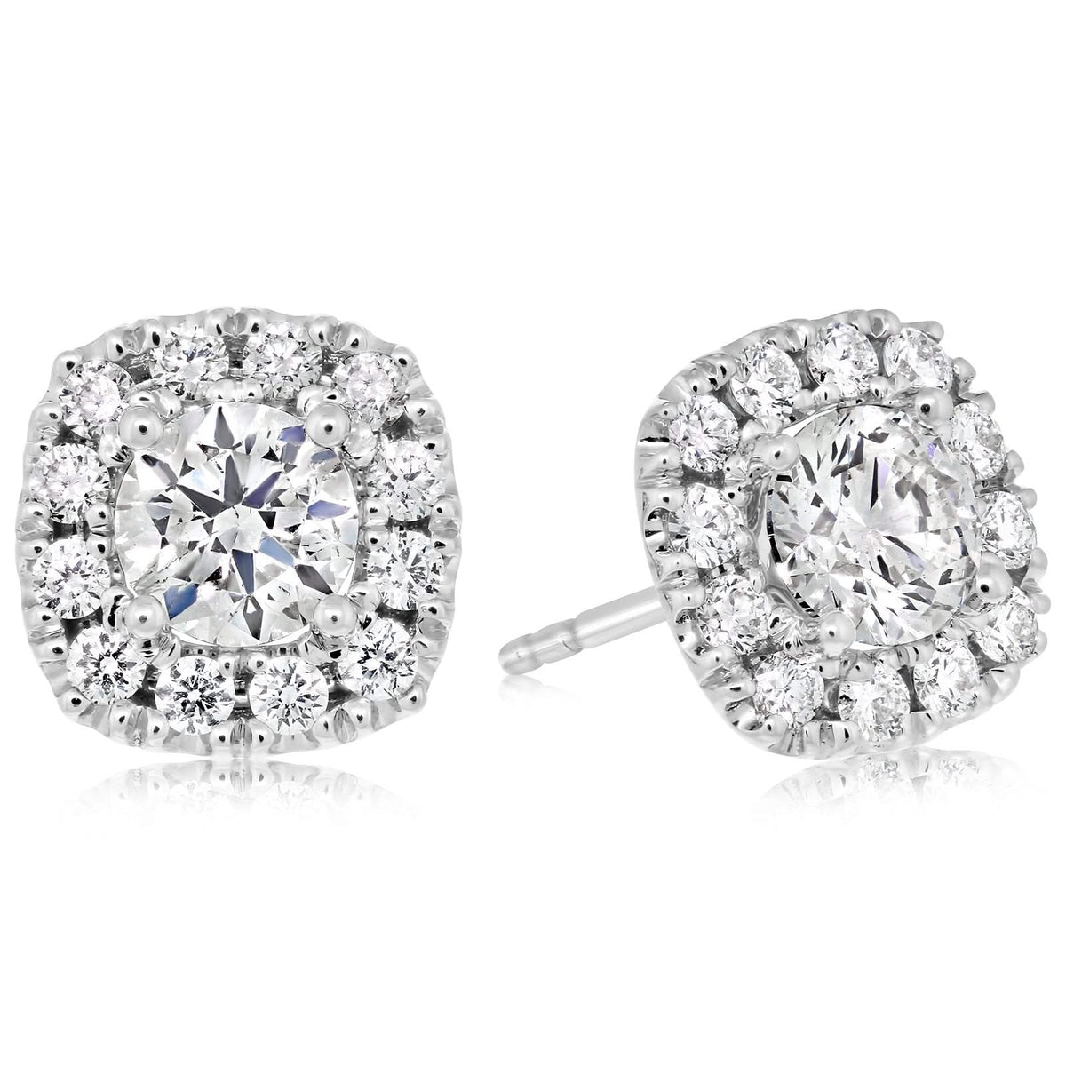2.00 Carat Halo Diamond Earrings