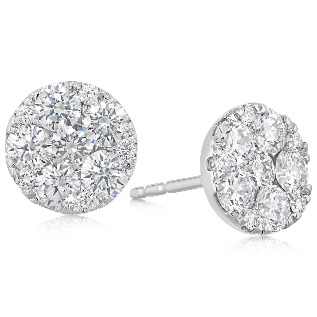Pave Diamond Ball Earrings