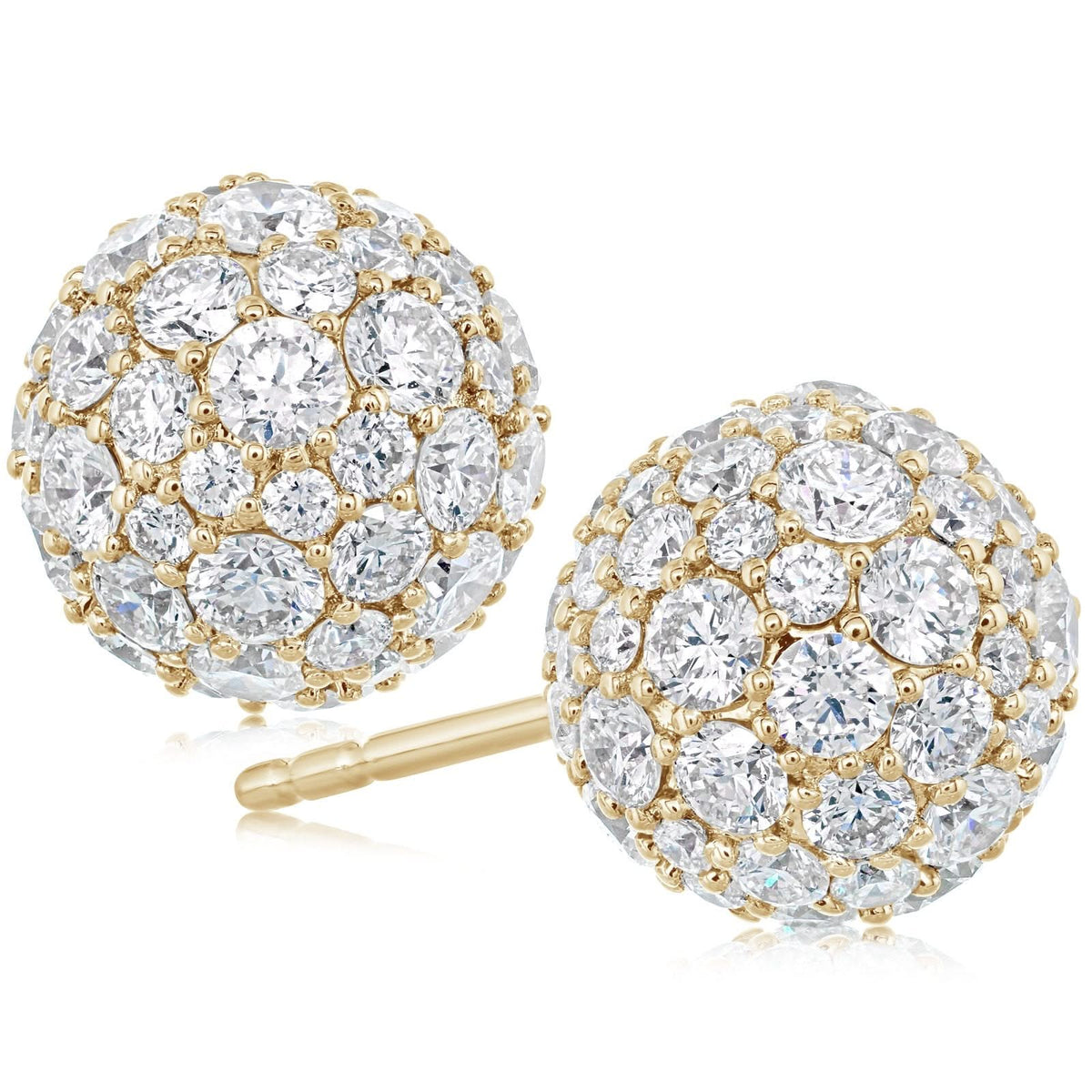 3.00 Carat Pave Diamond Ball Earrings