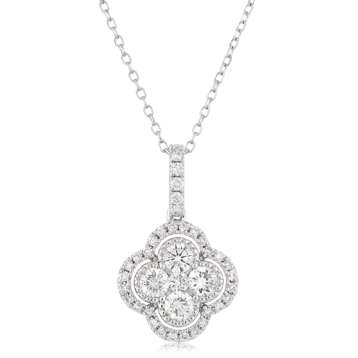 Diamond Quatrafoil Pendant Necklace