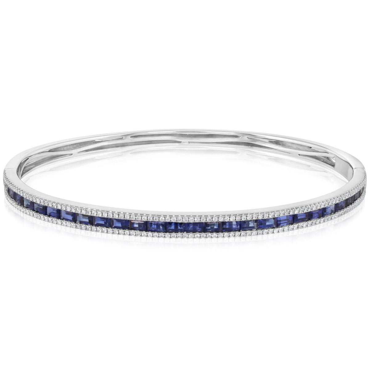 Baguette Sapphire & Round Diamond Bangle