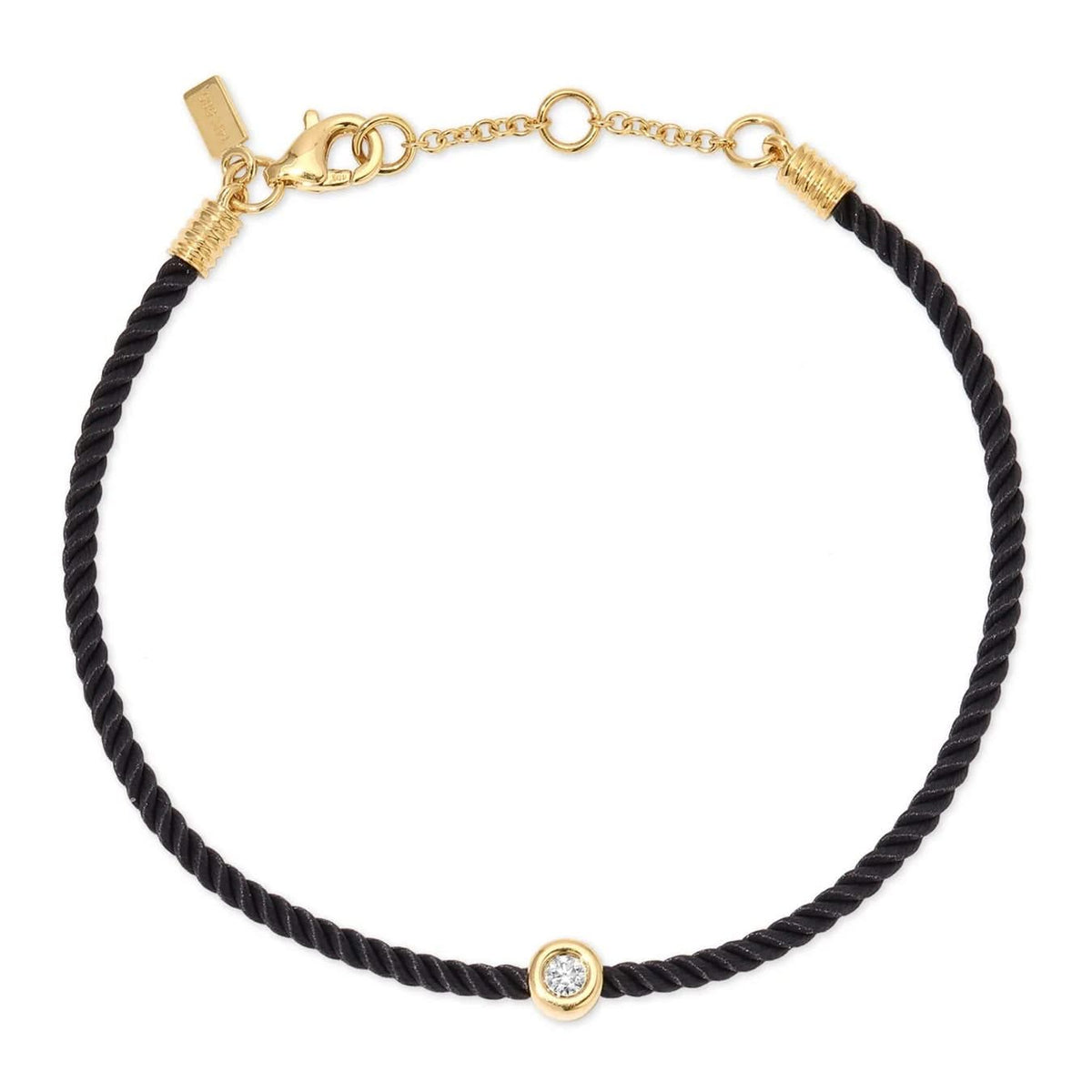EF COLLECTION Diamond Pillow Cord Bracelet in Midnight