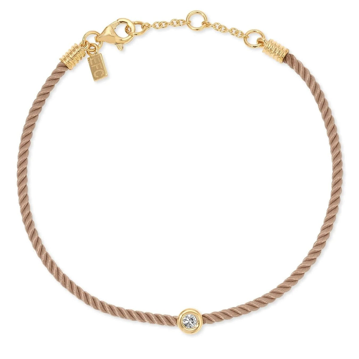 EF COLLECTION Diamond Pillow Cord Bracelet in Sandstone