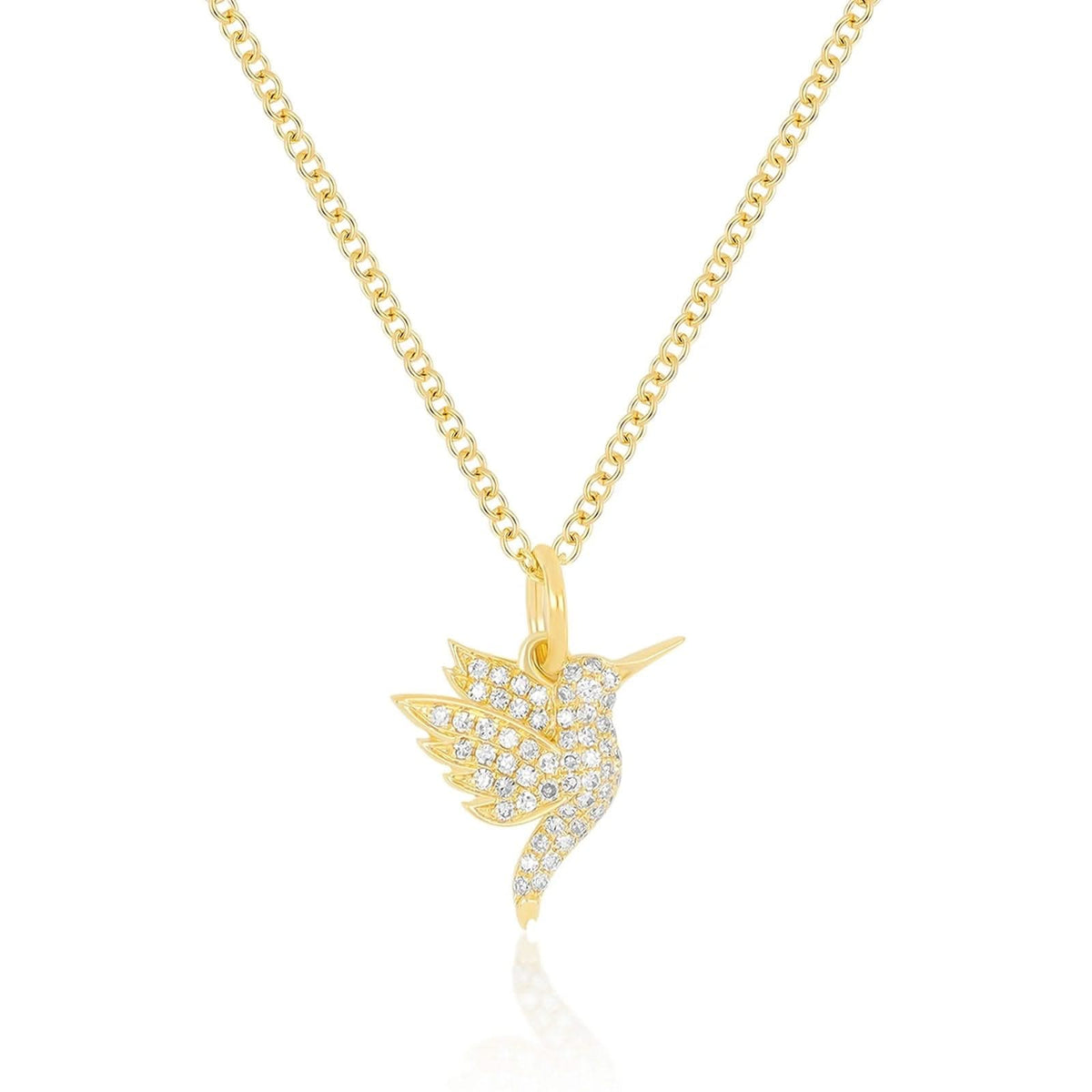 EF COLLECTION Pave Diamond Mini Hummingbird Pendant