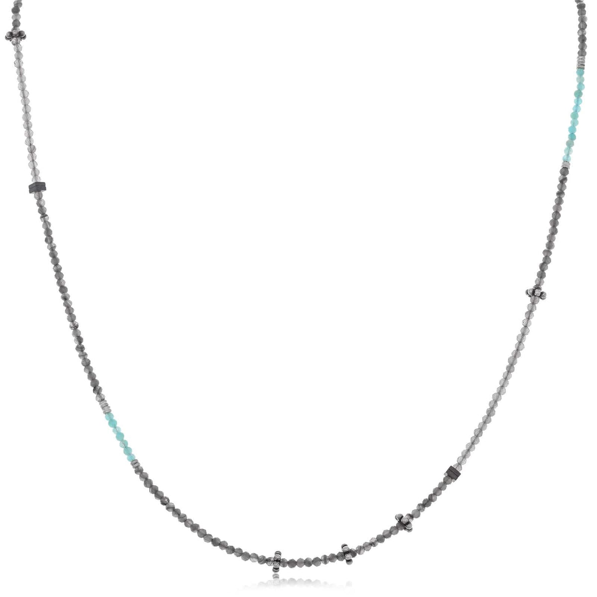JILL DUZAN Labradorite, Chalcedony & Hematite Necklace