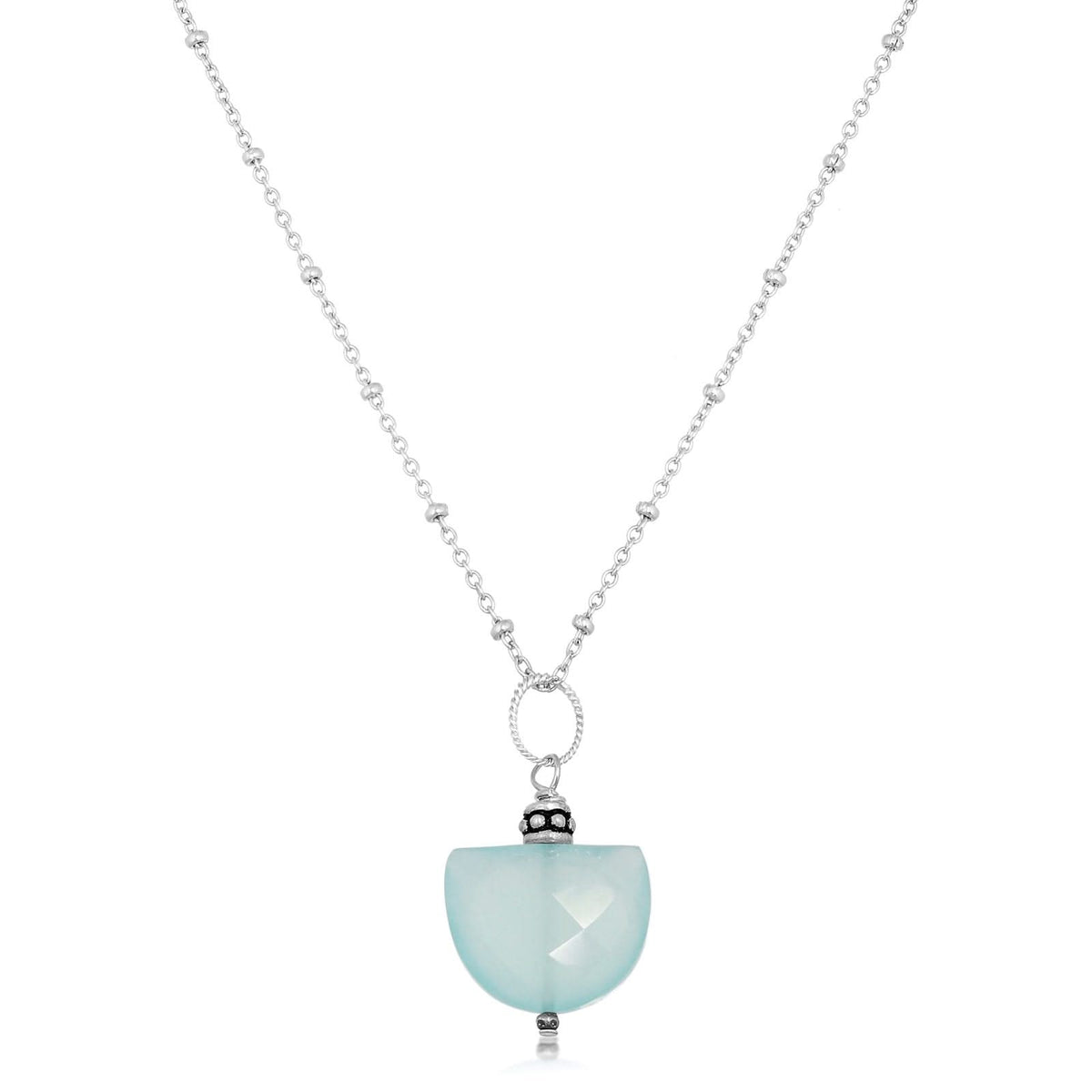 JILL DUZAN Half Moon Chalcedony Pendant