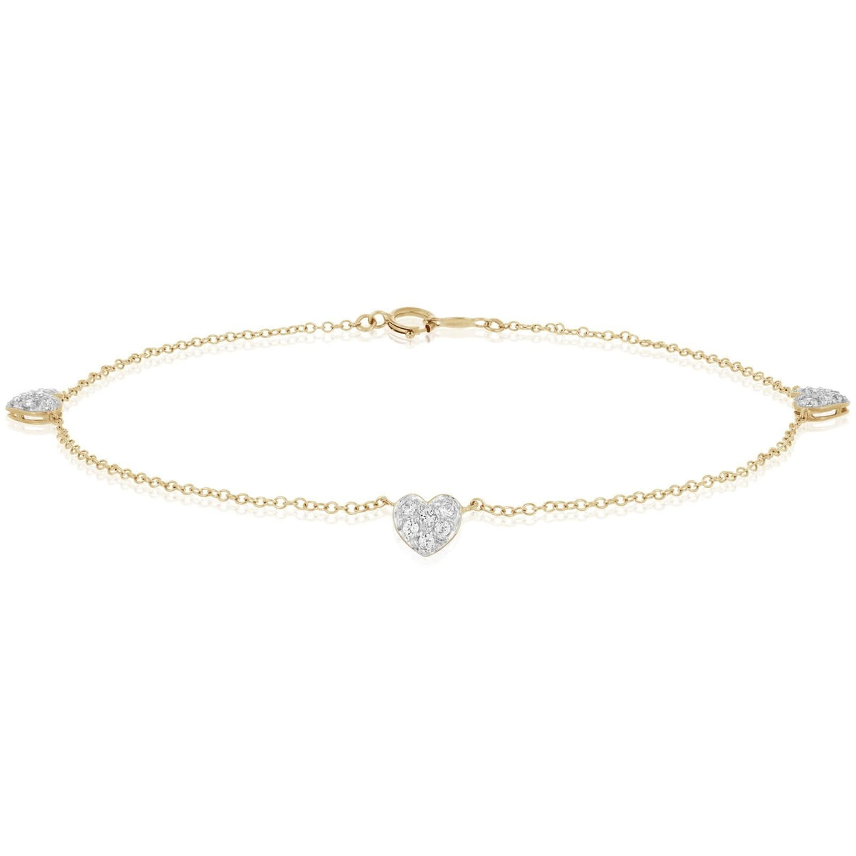 Estate Diamond Heart Station Anklet