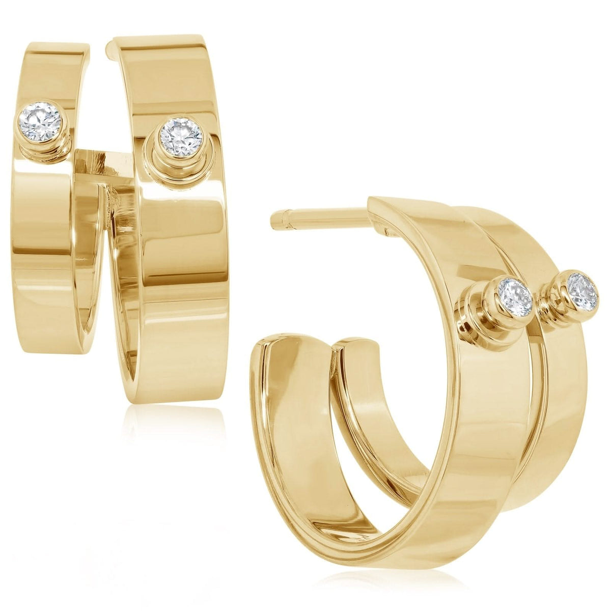 NOUVEL HERITAGE Monday Morning Mood Double Diamond Hoops