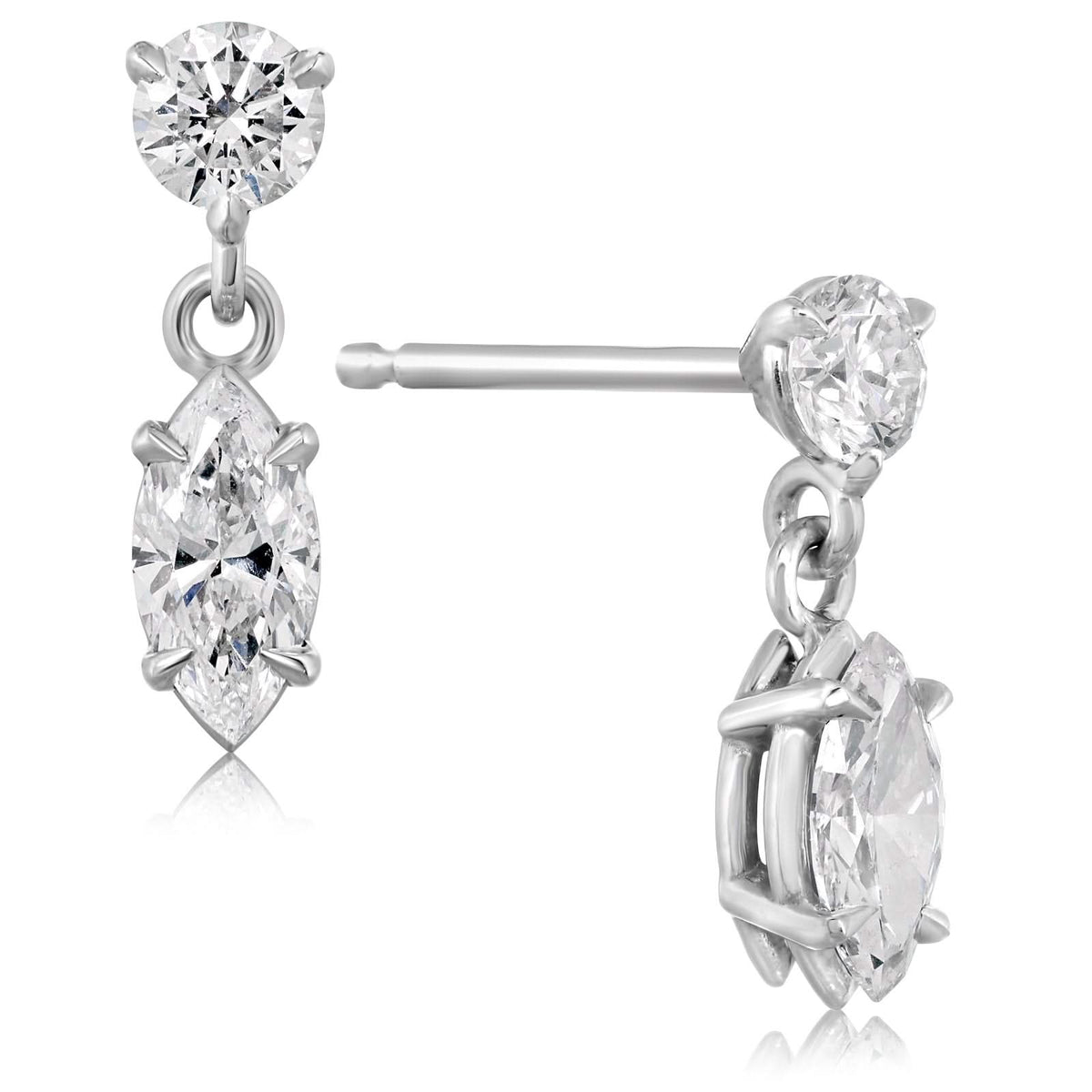 Marquise Diamond Drop Earrings