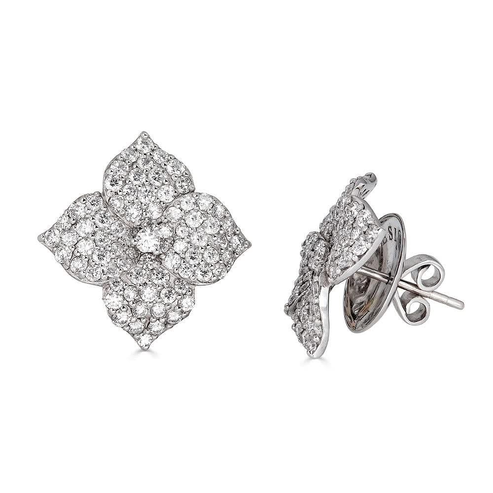 PIRANESI Small Diamond Fiore Flower Earrings