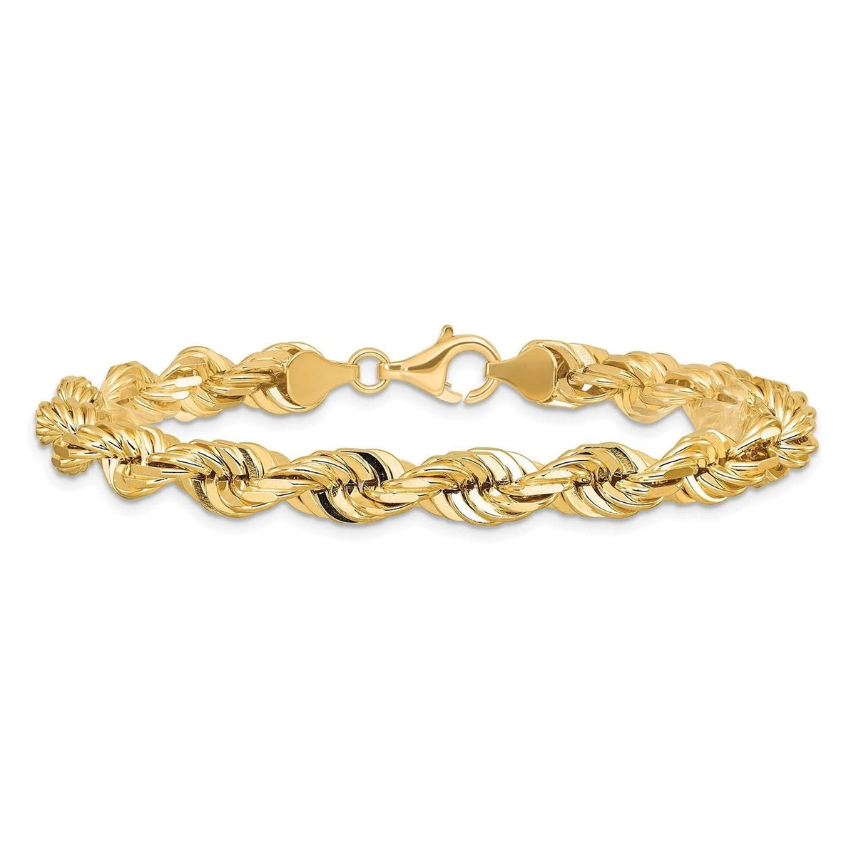 6.5mm Diamond-Cut Rope Chain Bracelet