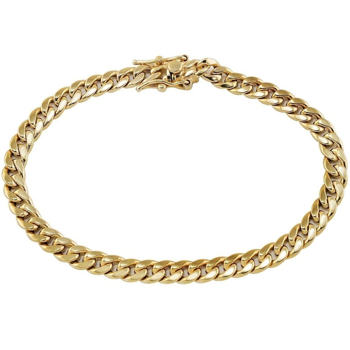 Solid Gold 5.5mm Miami Cuban Chain Bracelet