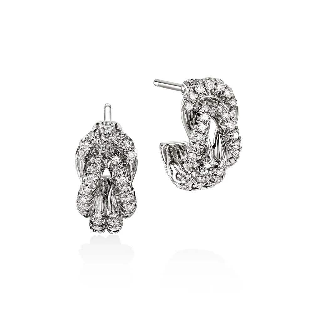 JOHN HARDY Love Knot Diamond Huggies