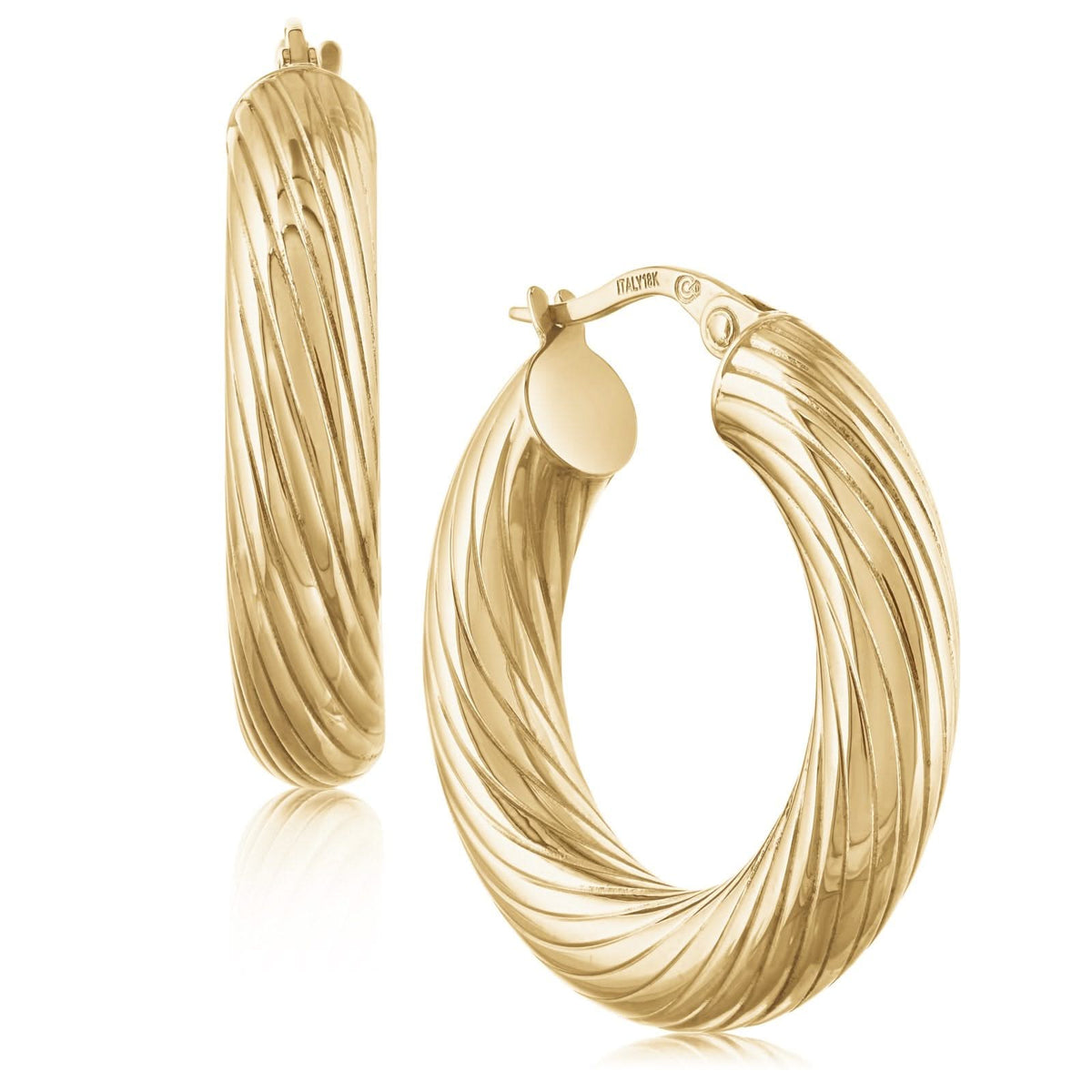 Estate 3mm Cable Hoop Earrings