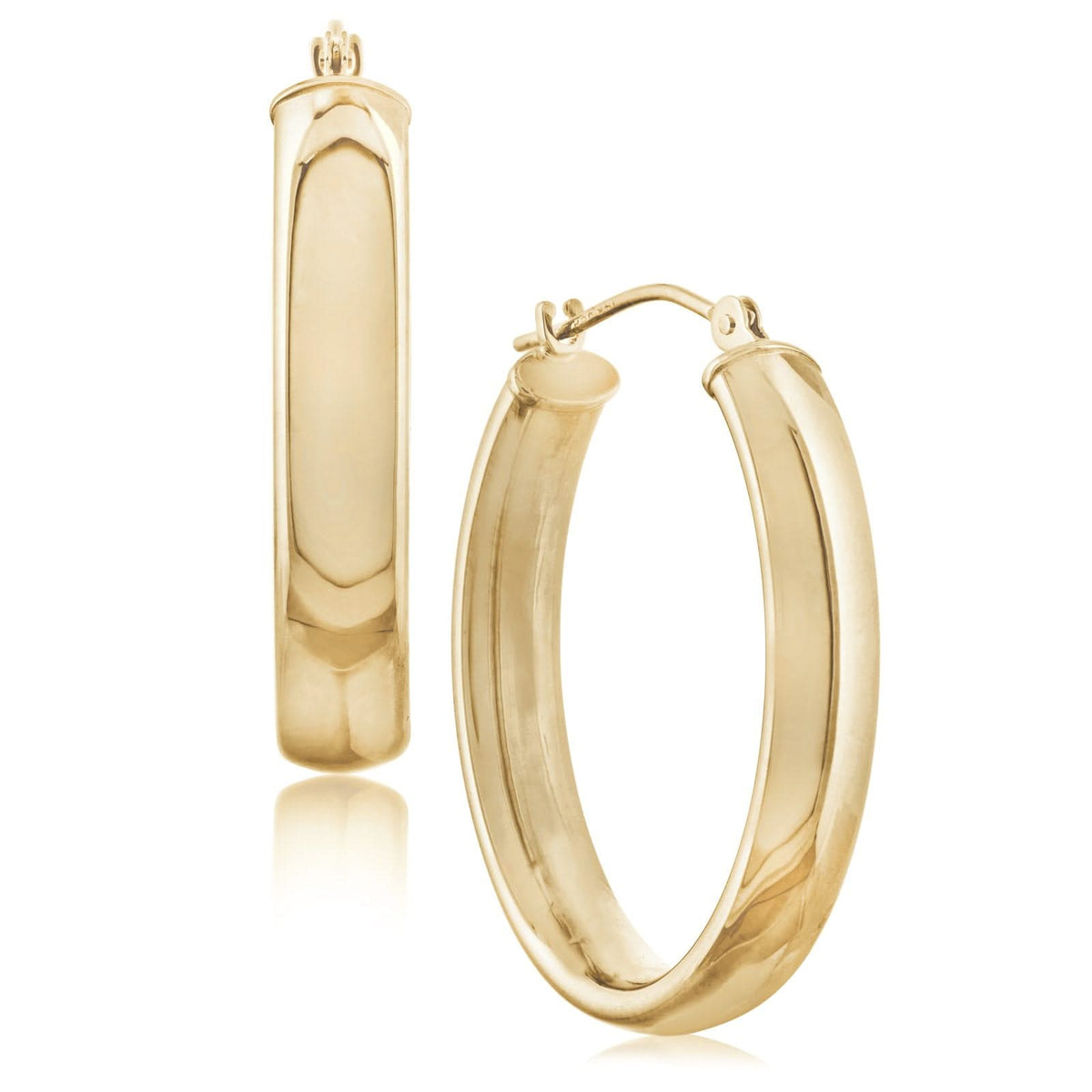 Estate Large Oval Hoop Earrings