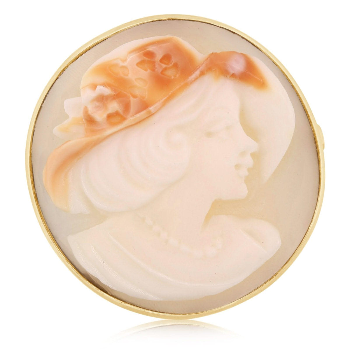 Estate Carved Shell Cameo Pendant