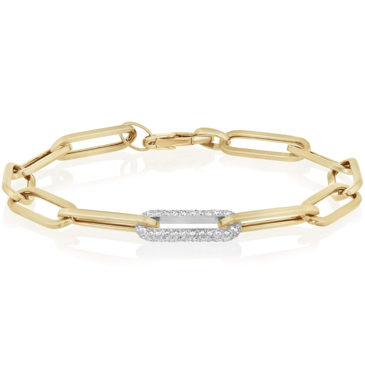 Diamond Accent Paperclip Bracelet