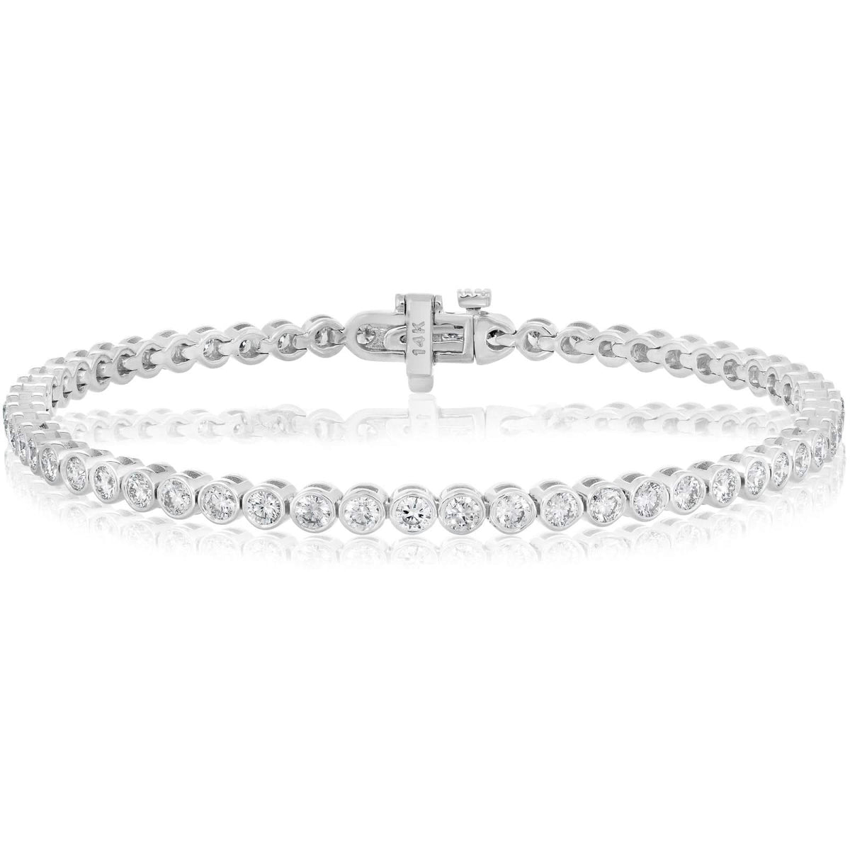 3 Carat Bezel Set Diamond Tennis Bracelet