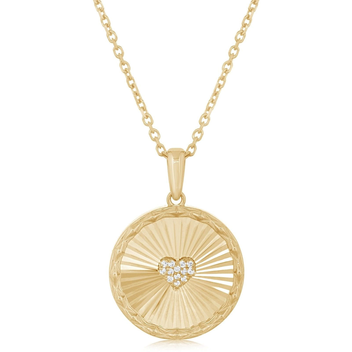 Diamond Heart Medallion Pendant Necklace