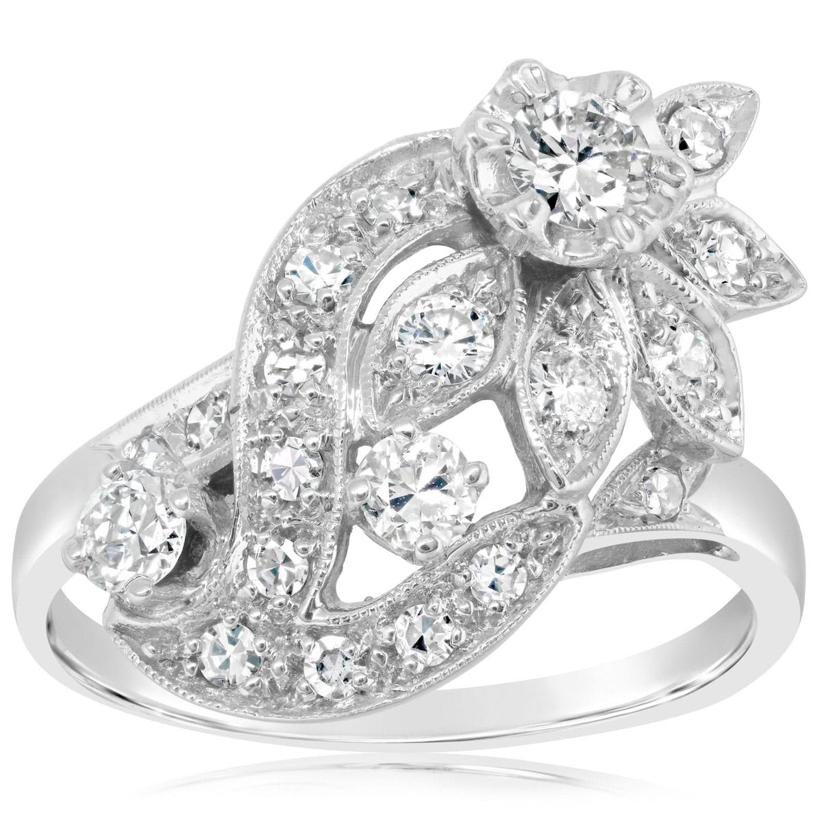 Estate Floral Diamond Ring