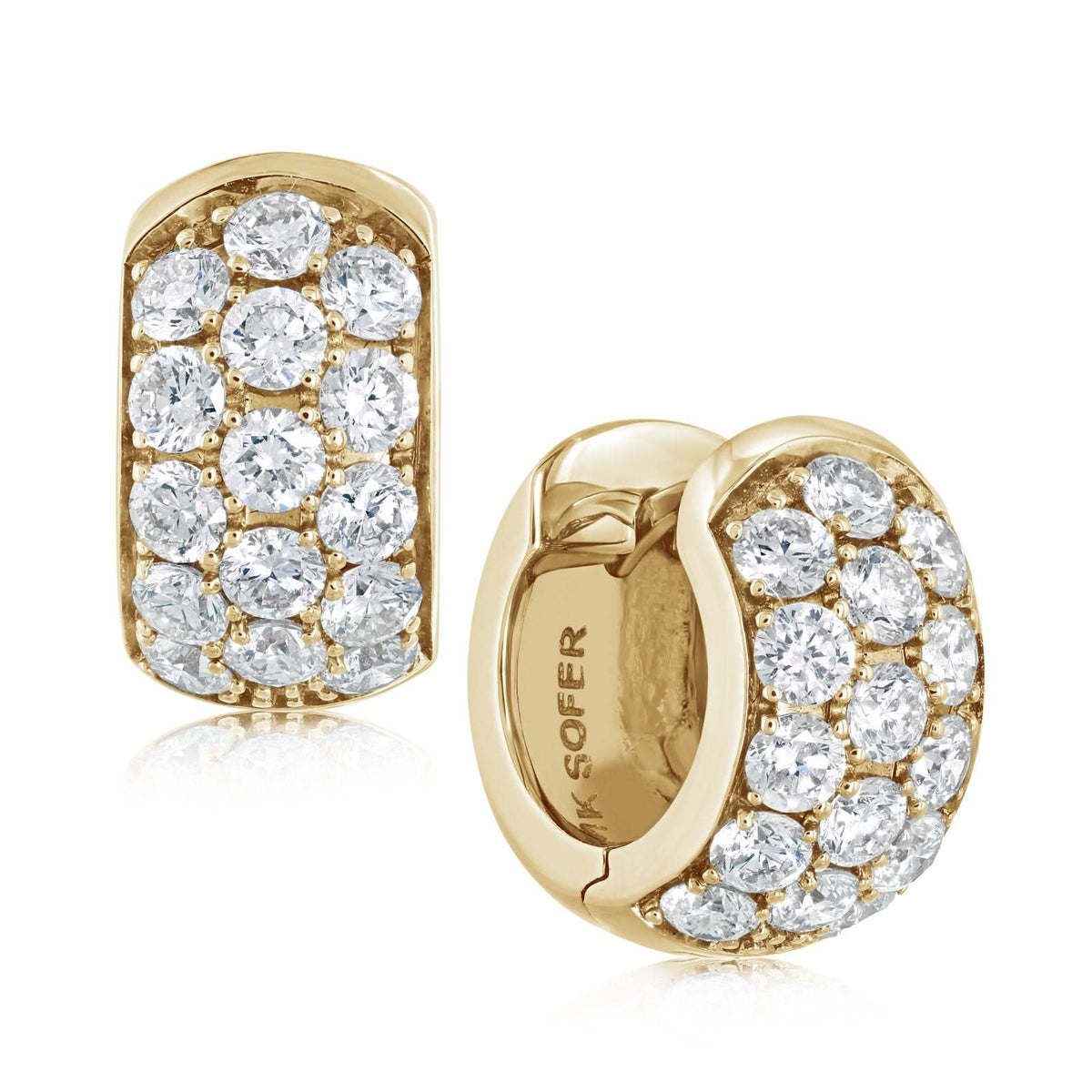 Diamond Pave Huggie Hoop Earrings