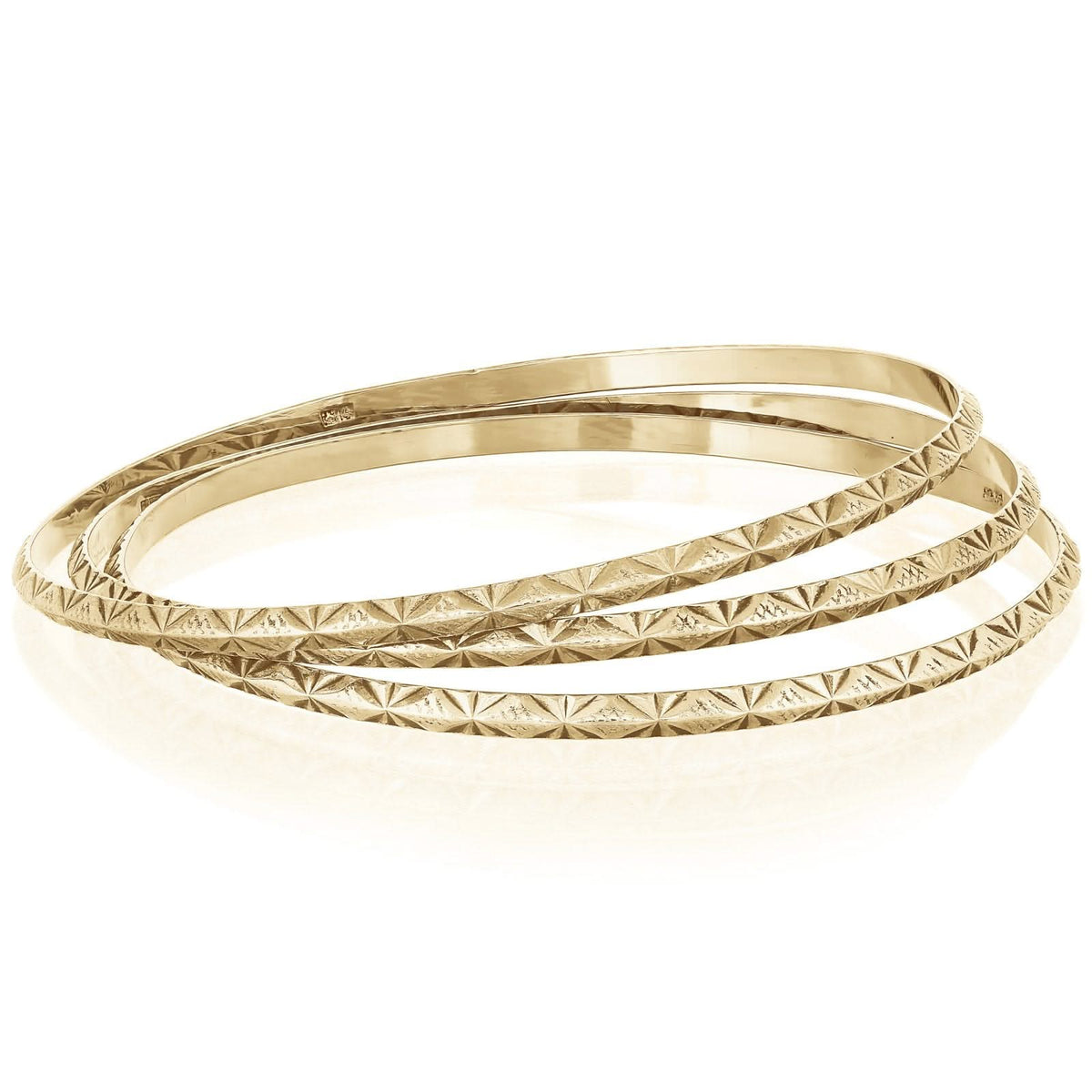 Estate Diamond Cut Bangle Bracelet Set