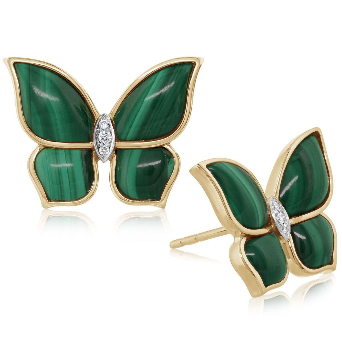 PIRANESI Malachite & Diamond Butterfly Earrings