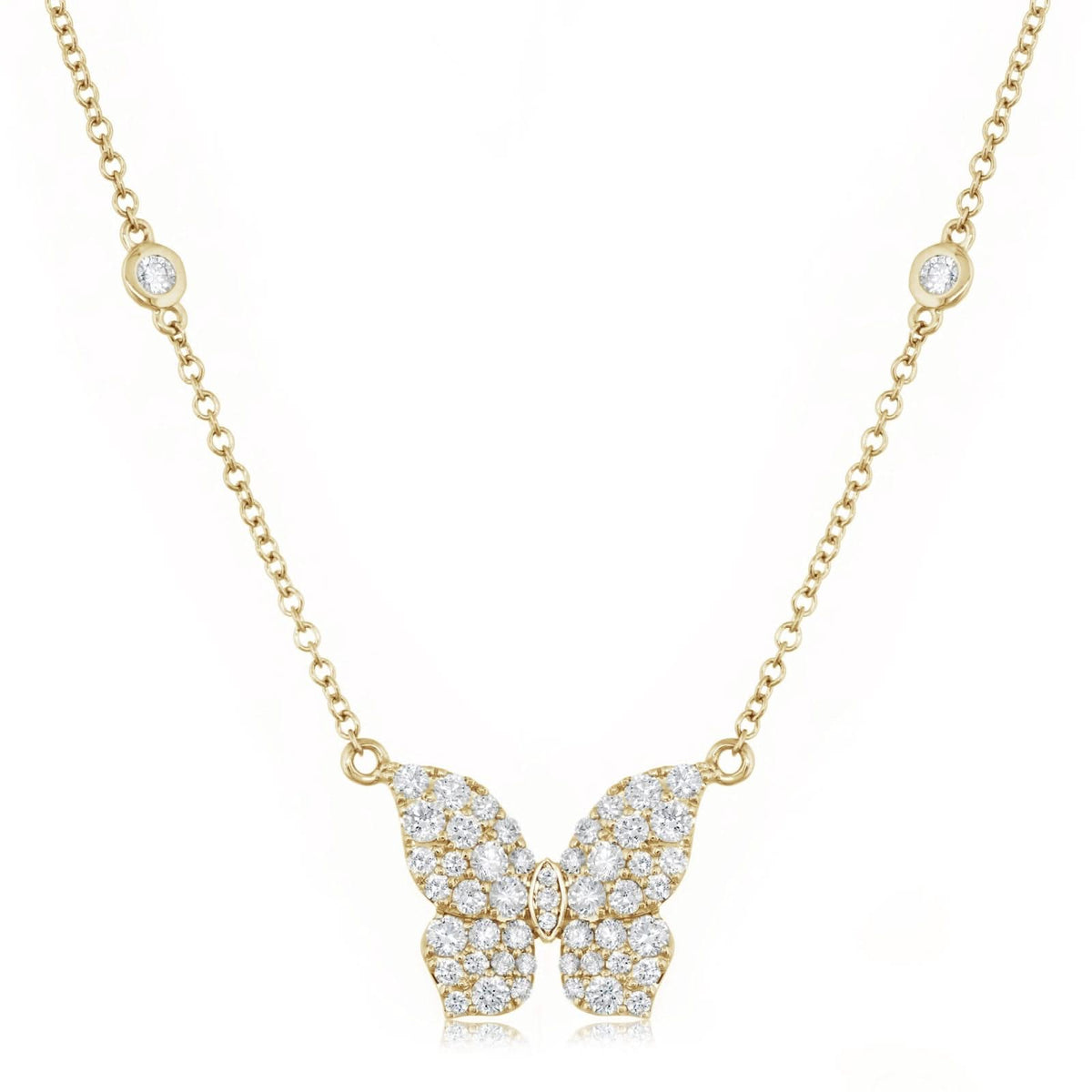 PIRANESI Pave Diamond Butterfly Necklace