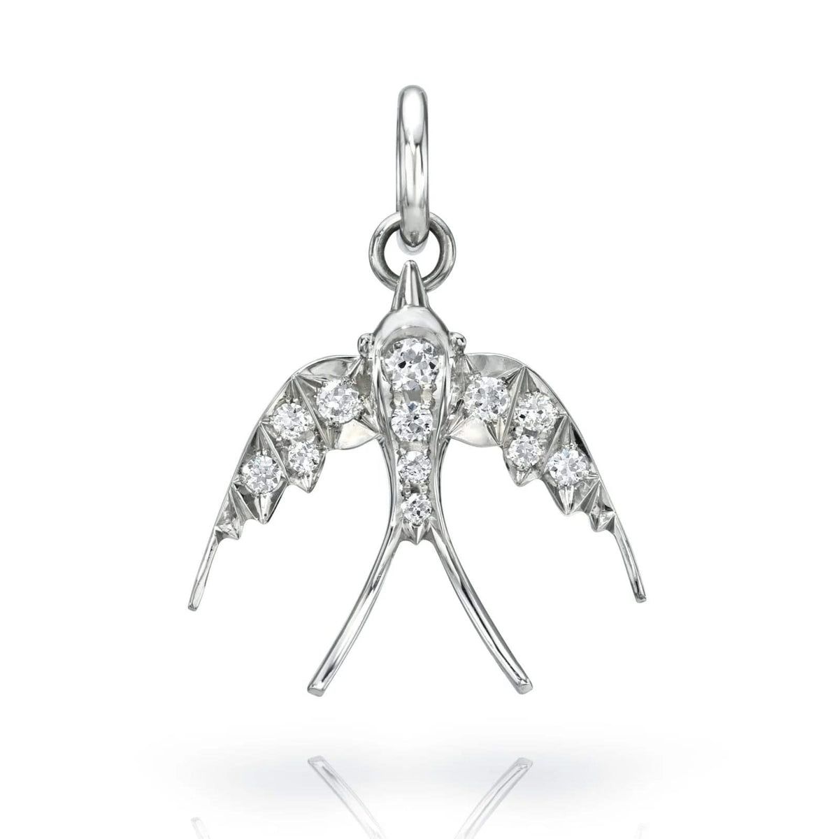 SINGLE STONE Large Swallow Diamond Pendant