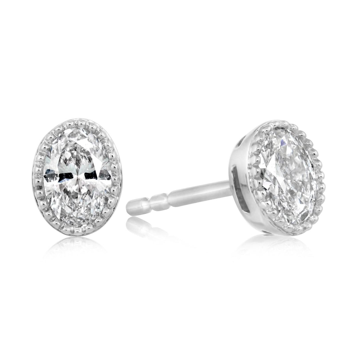 Oval Cut Diamond Stud Earrings