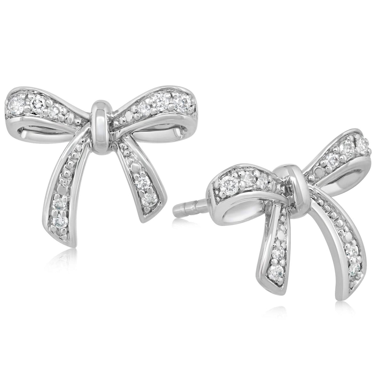 Diamond Bow Earrings