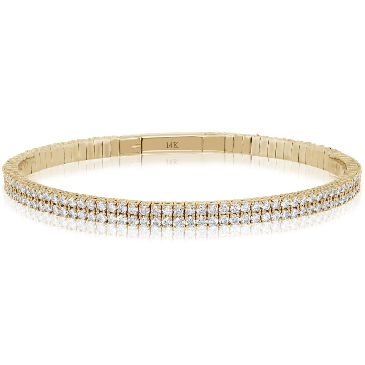 3.60 Carat Two Row Flex Diamond Bracelet