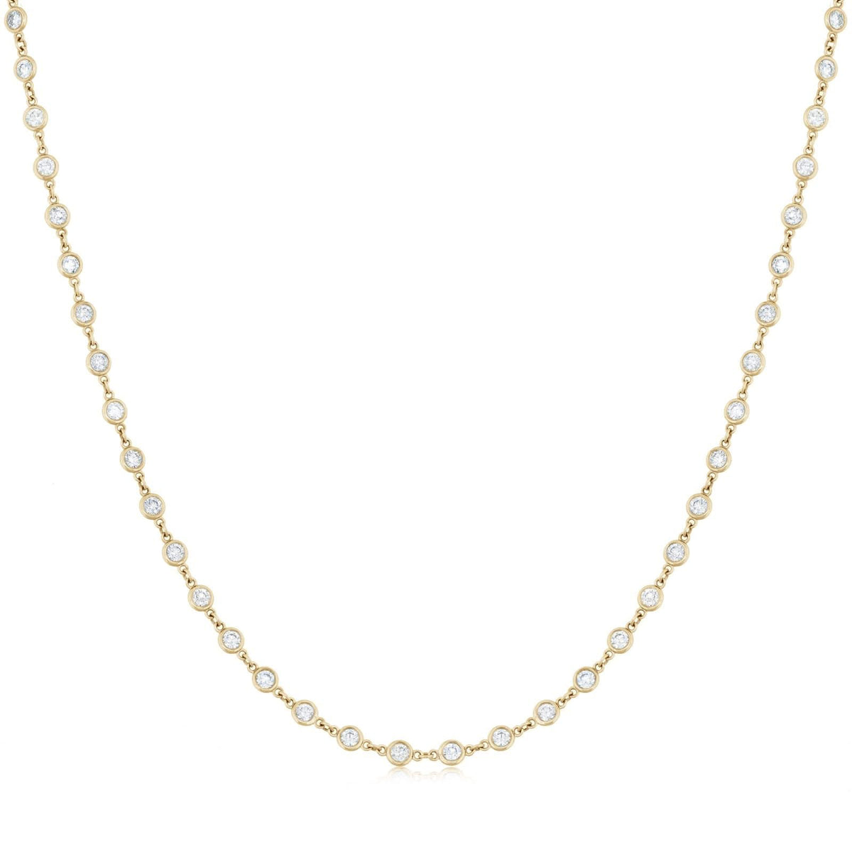 3.63 Carat Diamond Bezel Necklace